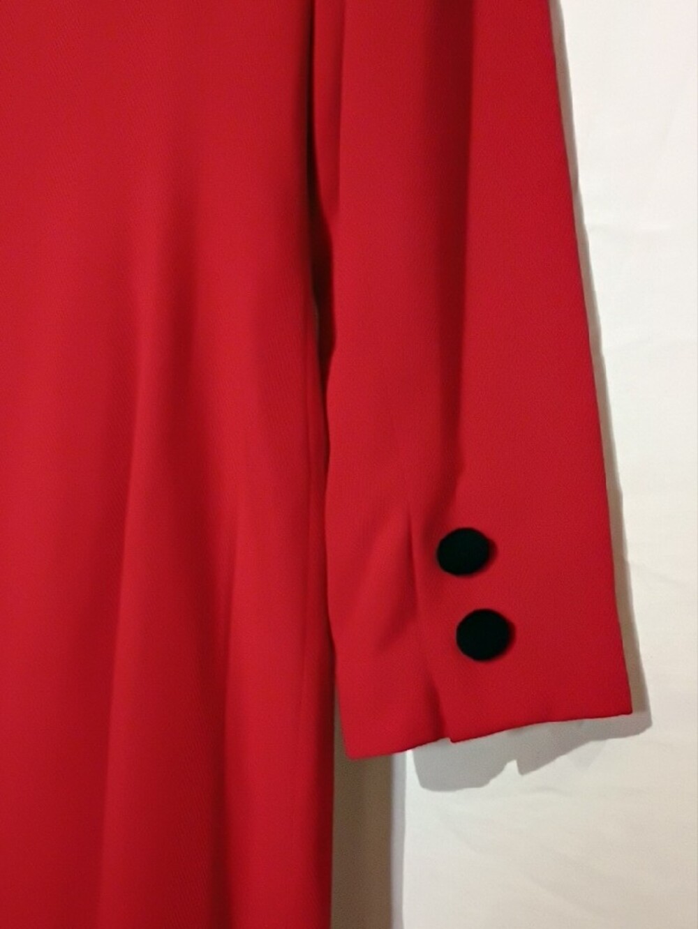 Vintage Red Long Dress Coat, Button-Front, Sz 6 - Picture 10 of 15